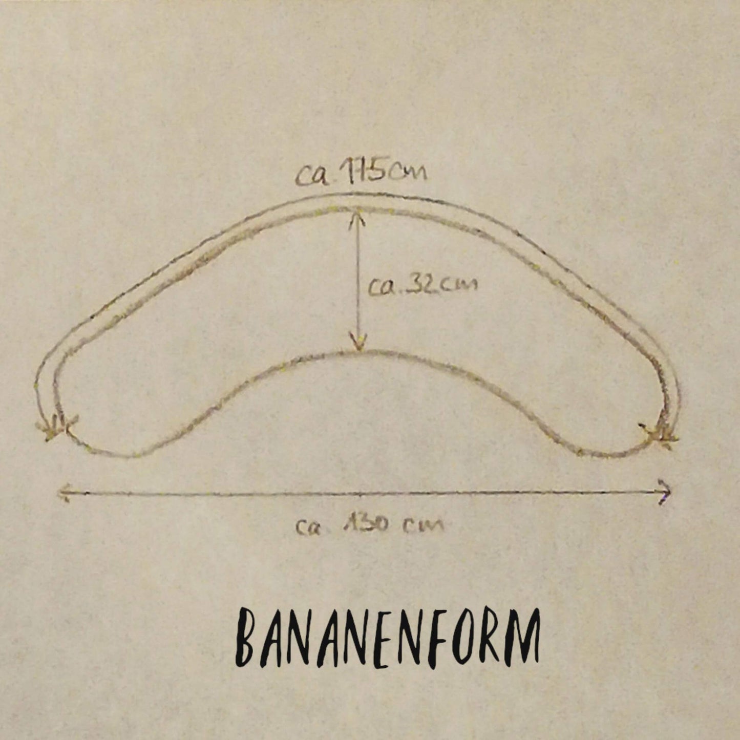 Stillkissen Bananenform | Naturfüllung Zirbe | Musselinbezug uni